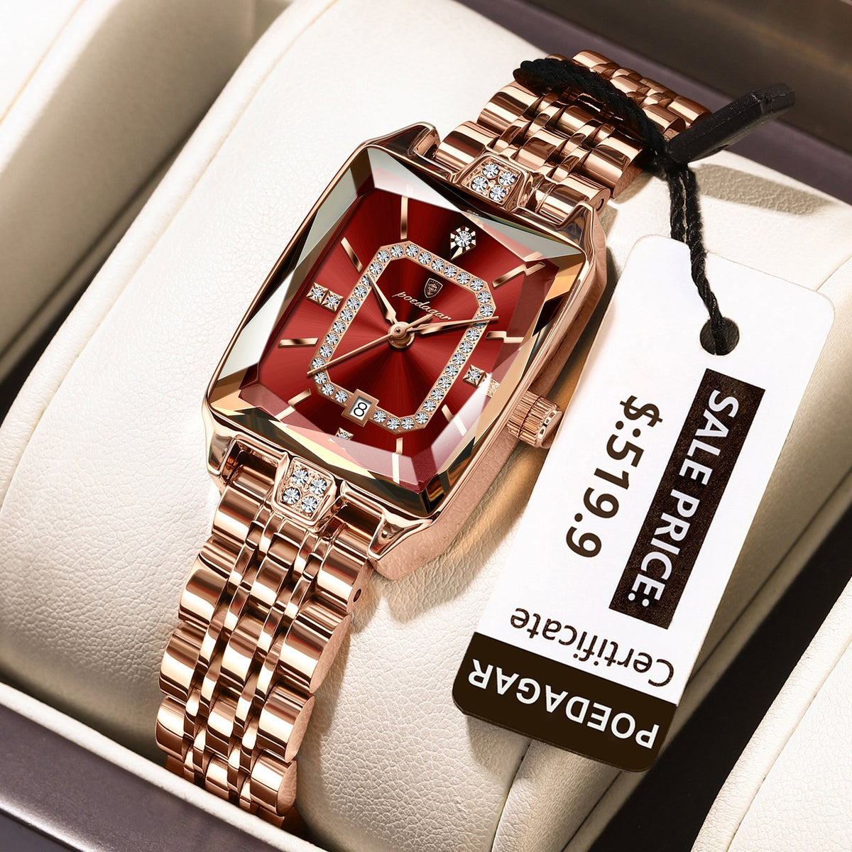 POEDAGAR 785 Top Brand Elegant Women Wristwatch Waterproof Date Ladies Watch Stainless Steel Rectangle Quartz Women’s Watches Female Reloj