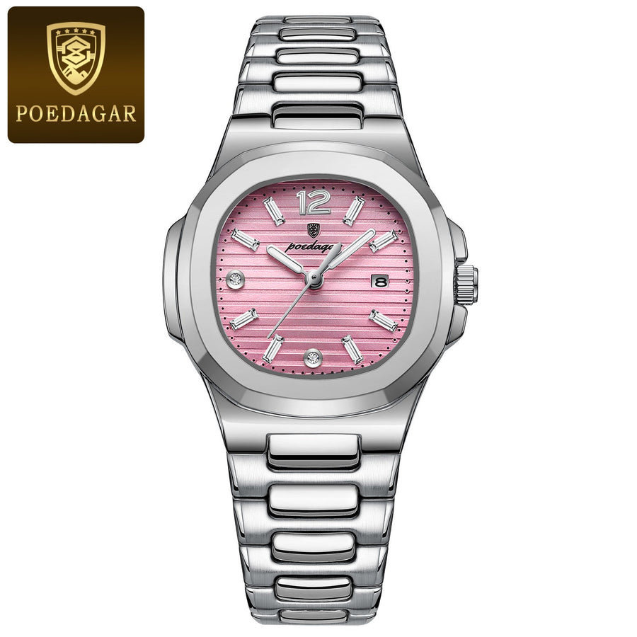POEDAGAR 708 Square Fashion Woman Wristwatch Luminous Waterproof Date Ladies Watch Luxury High Quality Quartz Women’s Watches Reloj