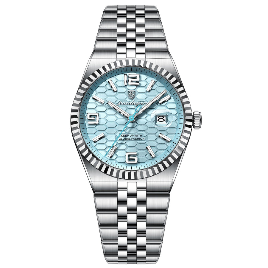 POEDAGAR 839 High Quality Original Men’s Watch Waterproof Luminous Stainless Steel Calendar Luxury Business Men’s Watch Quartz Watch