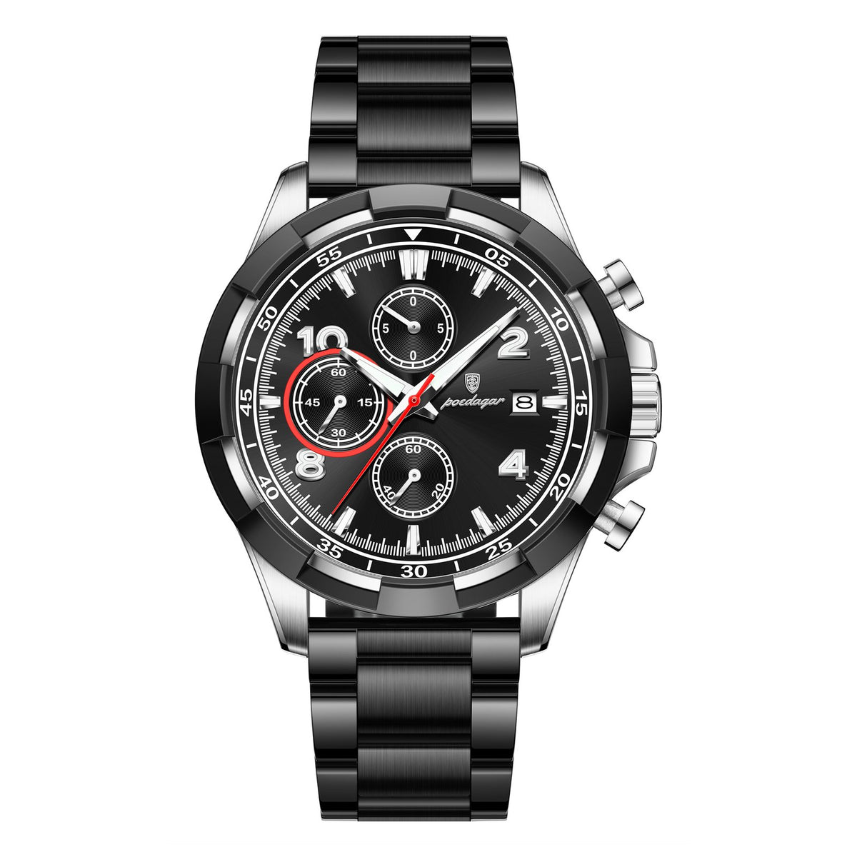 POEDAGAR 685 Top Original Watch For Men Date Waterproof Luminous Chronograph Man Clock Military Stainless Steel Men’s Quartz Watches