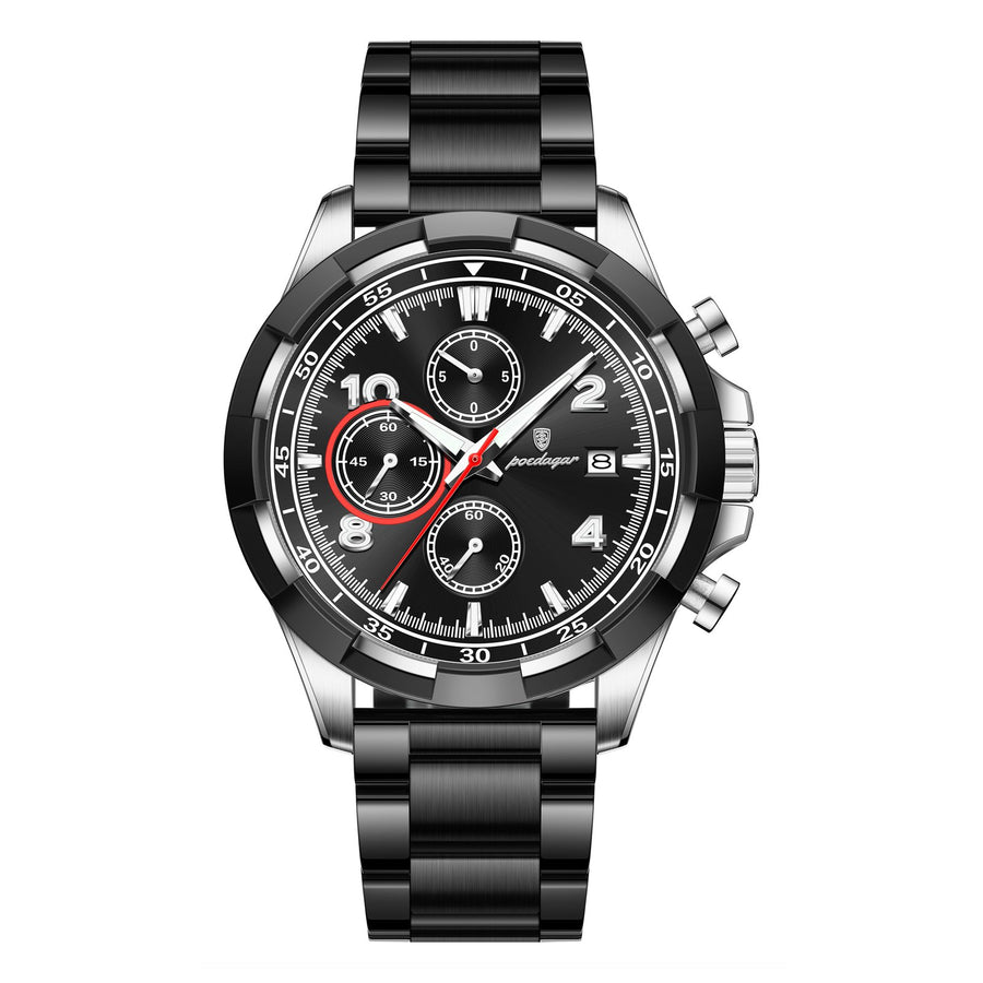 POEDAGAR 685 Top Original Watch For Men Date Waterproof Luminous Chronograph Man Clock Military Stainless Steel Men’s Quartz Watches