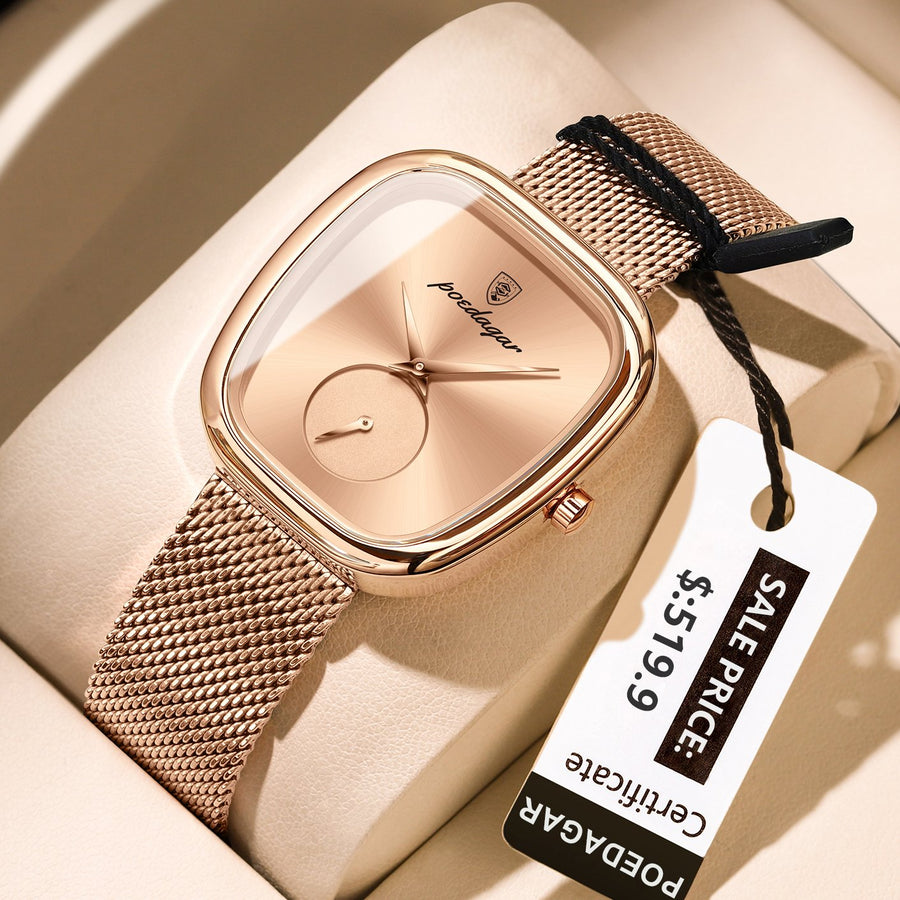 POEDAGAR 783 Luxury Ladies Mesh Watch Waterproof Quartz Watch for Woman High Quality Female Clock Elegant Women’s Watches