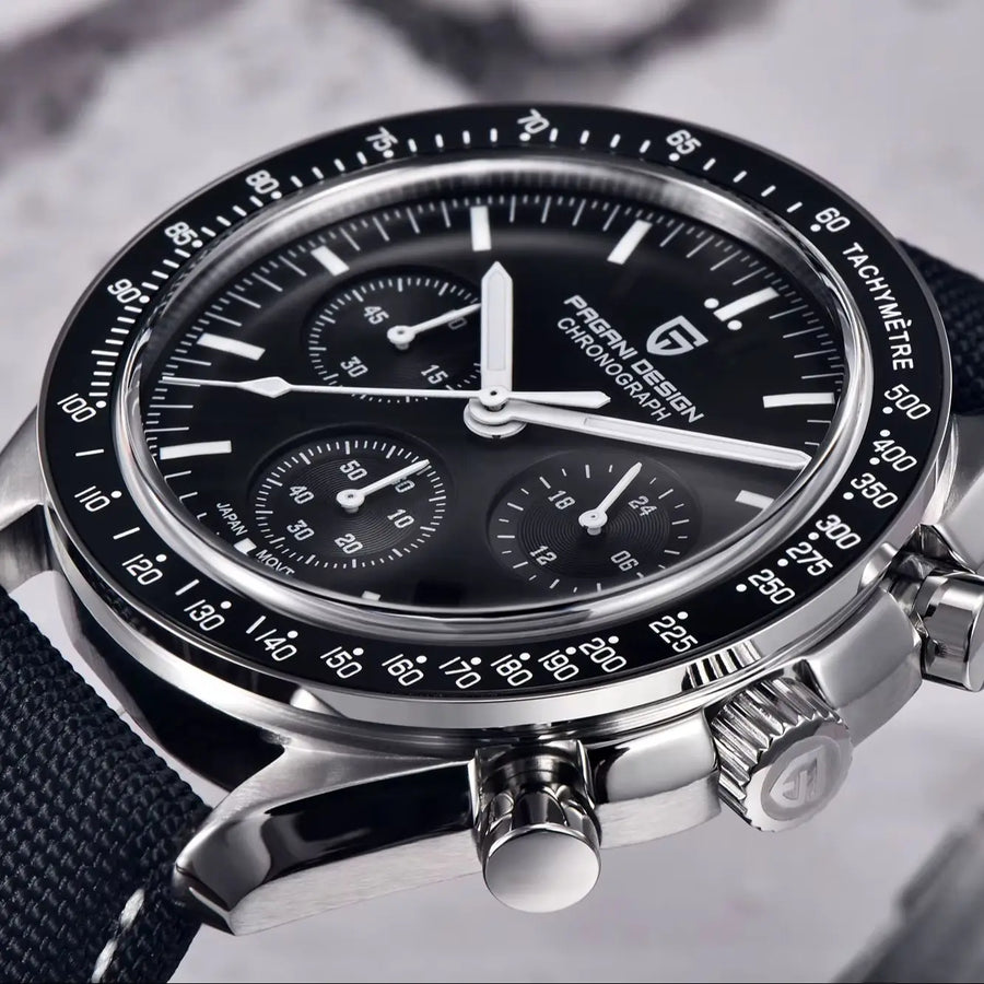 PAGANI DESIGN 2026 New Montre lune Montre à Quartz de Luxe Pour Hommes verre saphir Chronographe Expédié localement dans l'UE