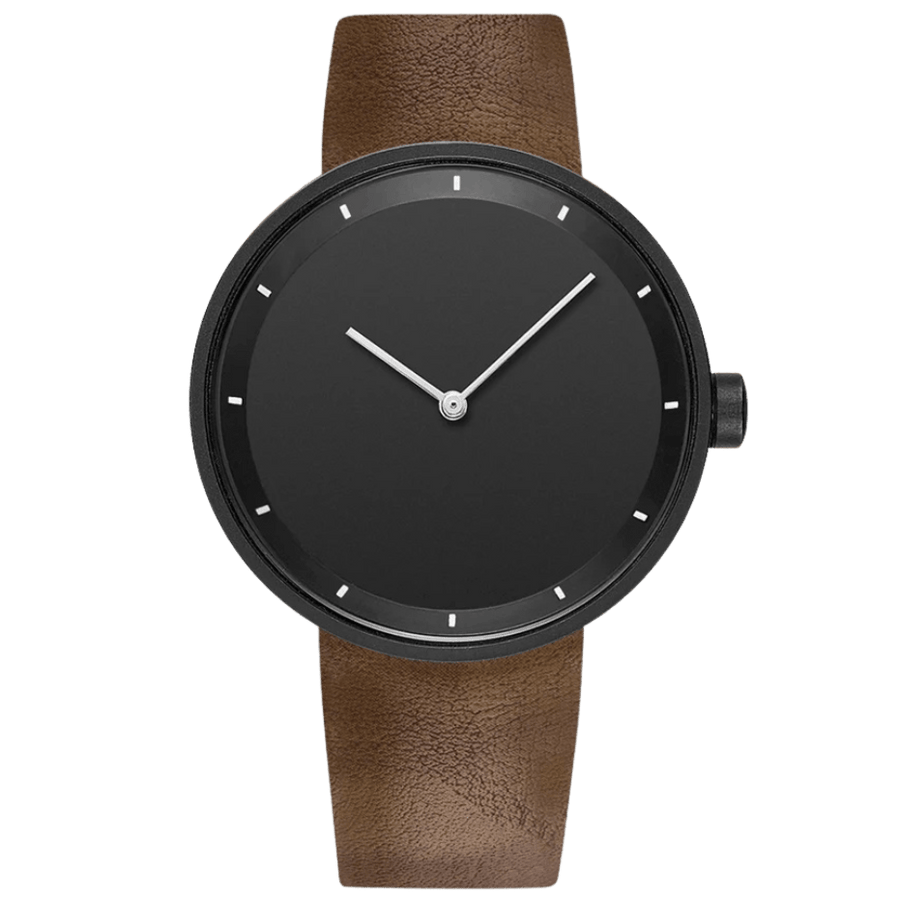 Men’s Classic Minimalist Watch with Leather Strap