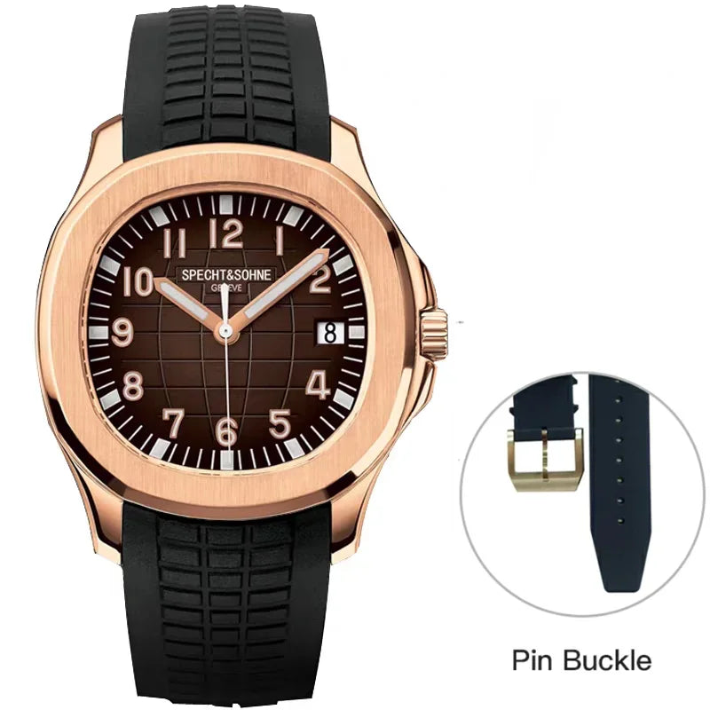 Specht & Sohne – montre mécanique pour hommes, 40MM, japon Miyota 8215 Movt, or Rose, acier inoxydable, classique, 5167, étanche