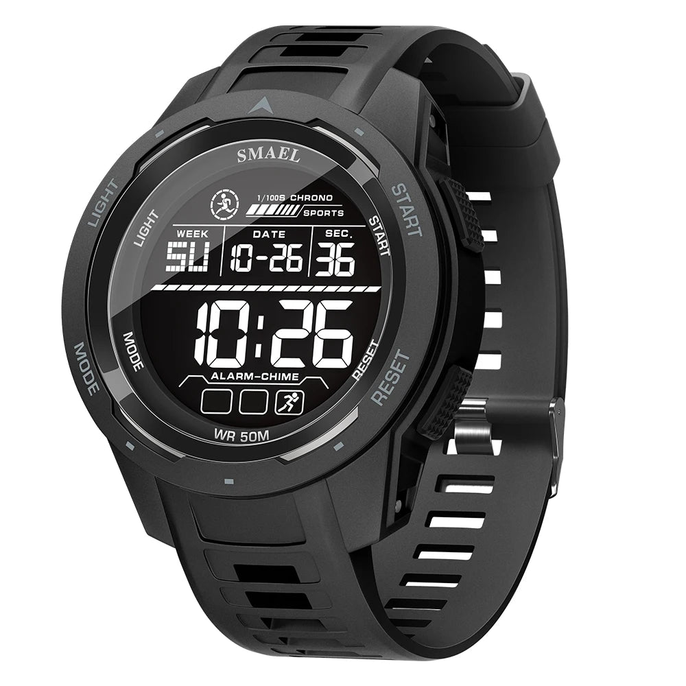 SMAEL-Montre-bracelet numérique étanche à LED pour homme, chronomètre lumineux, montres de sport, 50m, 8105
