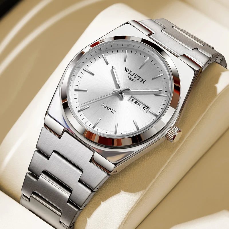 WLISTH luxe hommes montre étanche mode affaires montre en acier inoxydable montre pour homme montres à Quartz décontractées mâle Sport reloj